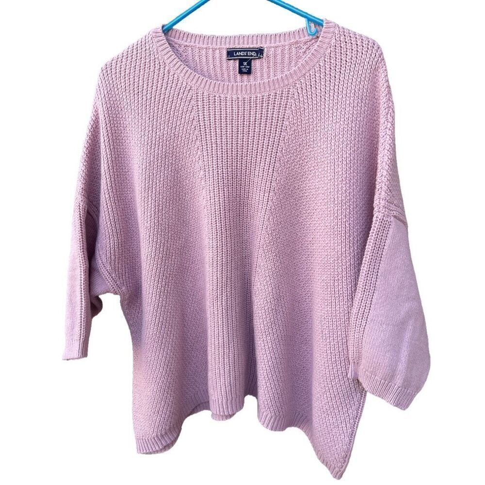 Lands’ End size 1X dolman sleeve chunky knit sweater.